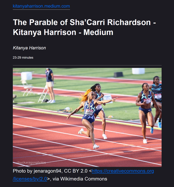 [Highlights]The Parable of Sha’Carri Richardson